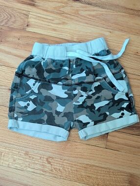 Little Bipsy Camo Drawstring Shorts in Green